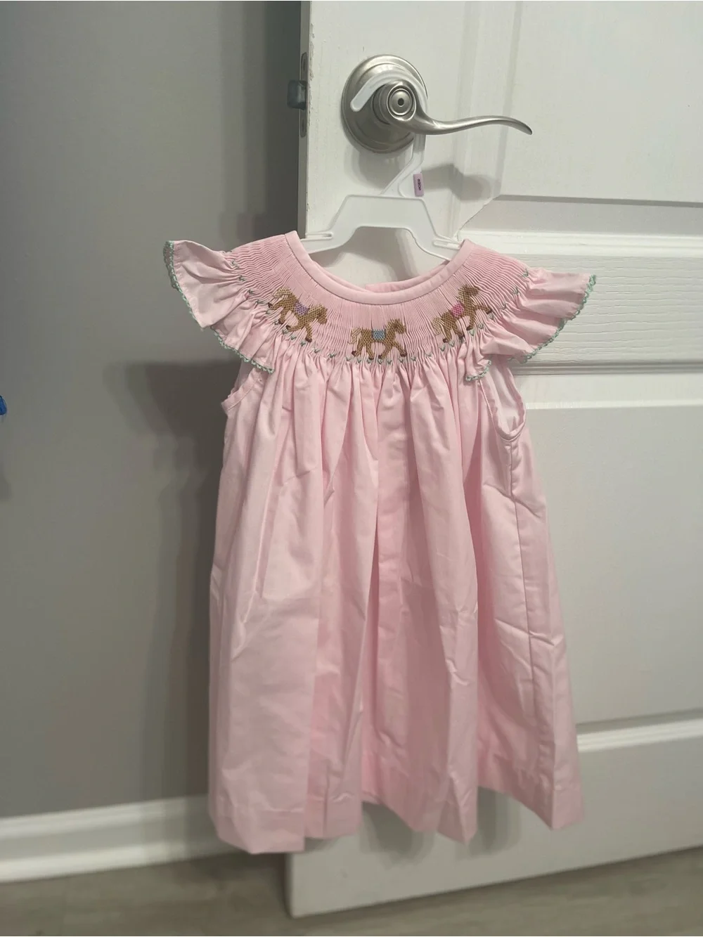 TBBC - Pink Smocked Angel Sleeve Kids Dress - Picture 1 of 2